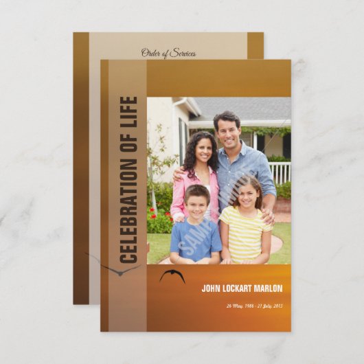 Invitation Modèle funéraire imprimable (Devant / Derrière)