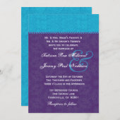Invitation Modèle G320A de turquoise et de mariage de pourpre (Devant / Derrière)