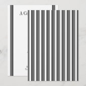 Invitation Modèle gris et noir d'invitation de rayures (Devant / Derrière)