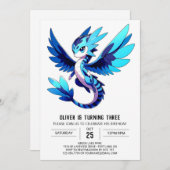 Invitation Modèle Imaginaire Dragon Anniversaire (Devant / Derrière)