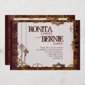 Invitation modèle mariage à vapeur (Devant / Derrière)