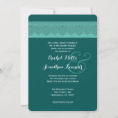 Invitation Modèle Mariage damassé TURQUOISE V16 (Devant)