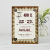 Invitation modèle mariage d'aviateurs à vapeur (Debout devant)