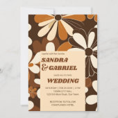 Invitation Modèle mariage de fleurs en terre cuite des 70s ré (Devant)