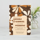 Invitation Modèle mariage de fleurs en terre cuite des 70s ré (Debout devant)