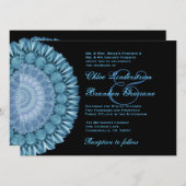 Invitation Modèle Mariage de la roue bleue Gazania Daisy (Devant / Derrière)