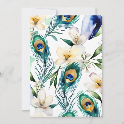 Invitation Modèle mariage indien Peacock et jasmine (Dos)