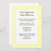 Invitation Modèle Mariage Laser Lemon Damask Patte (Devant / Derrière)
