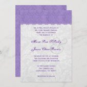 Invitation Modèle Mariage Lavender Purple et Silver V2 (Devant / Derrière)