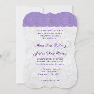 Invitation Modèle Mariage Lavender Purple et Silver V2A