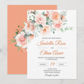 Invitation Modèle Mariage moderne Light Peach (Devant / Derrière)
