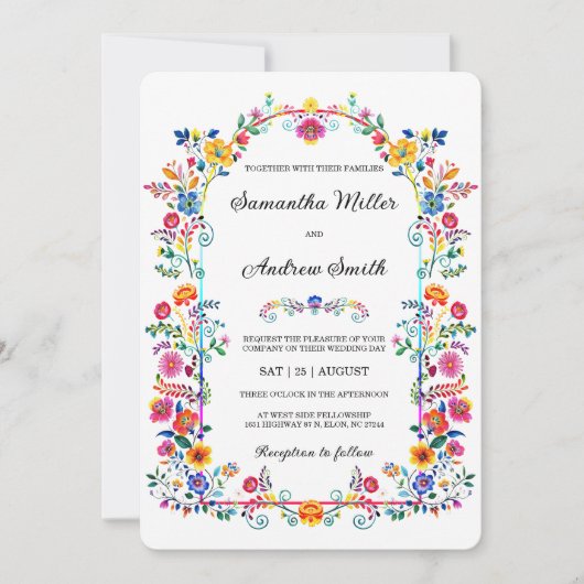 Invitation Modèle Mariage rustique mexicain (Devant)