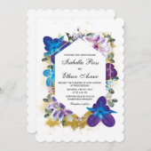 Invitation Modèle Mariage violet et bleu (Devant / Derrière)