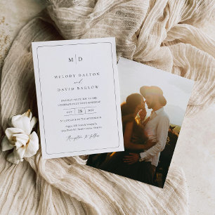 Invitation Modèle minimaliste d'invitation de mariage élégant