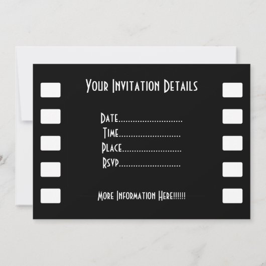 Invitation Modèle, Modèle de cinéma (Dos)
