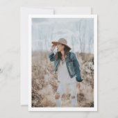 Invitation Modèle moderne photo bague de douche nuptiale noir (Dos)