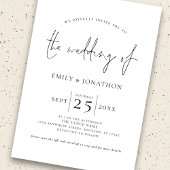 Invitation Modèle moderne superposition photo QR noir blanc M