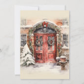 Invitation modèle modifiable de maison ouverte de Noël shower (Dos)