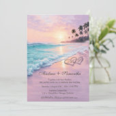 Invitation Modèle modifiable de mariage sur la plage (Debout devant)
