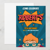 Invitation Modèle modifiable Style bande dessinée Superhero A (Devant / Derrière)