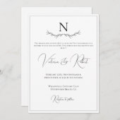 Invitation Modèle monogramme (Devant / Derrière)