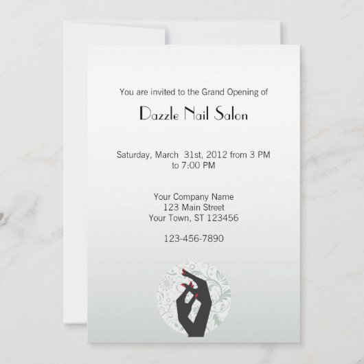 Invitation Modèle Nail Salon (Dos)