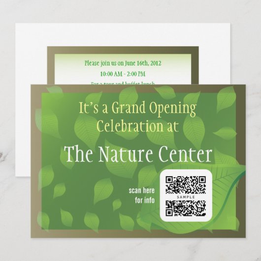 Invitation Modèle Nature Center (Devant / Derrière)