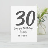 Invitation modèle noir 30e anniversaire ajouter nom date anné (Debout devant)