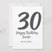 Invitation modèle noir 30e anniversaire ajouter nom date anné (Dos)