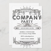 Invitation Modèle noir et blanc pour une soirée d'entreprise  (Devant / Derrière)