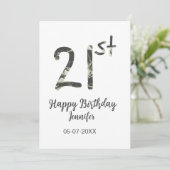 Invitation modèle noir pour 21e anniversaire ajouter nom date (Debout devant)