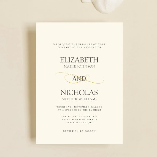 Invitation modèle numérique à la crème chic