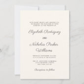 Invitation modèle numérique crème classique (Devant)