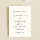 Invitation modèle numérique crème classique