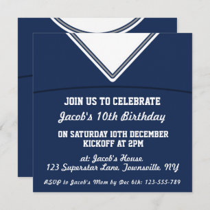 Invitation Modèle orienté d'invitation de partie du Jersey du