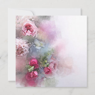Invitation Modèle personnalisé aquarelle art roses fleurs