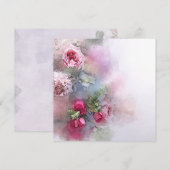 Invitation Modèle personnalisé Art aquarelle Roses Fleurs (Devant / Derrière)