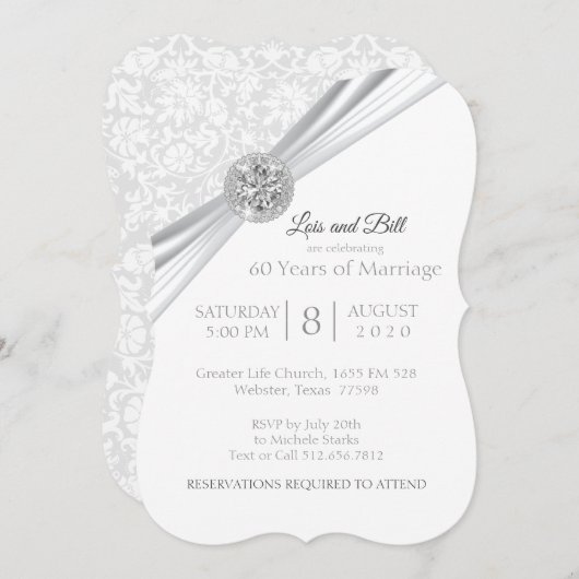 Invitation Modèle personnalisé - Conception 75e / 60e anniver (Devant / Derrière)