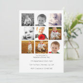 Invitation Modèle personnalisé multi-usage avec neuf photos (Debout devant)