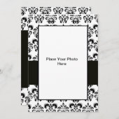 INVITATION MODÈLE PHOTO BLACK ET BLANC DAMASK (Devant / Derrière)