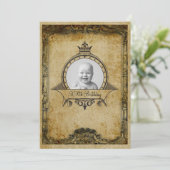 Invitation Modèle photo d'anniversaire personnalisé Retro Vin (Debout devant)