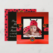 Invitation MODÈLE PHOTO de monogramme BLACK ROUGE (Devant / Derrière)