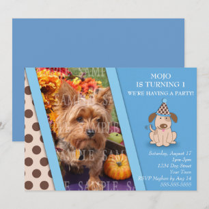 Invitation Modèle photo de partie de chiot