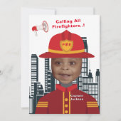 Invitation Modèle photo des pompiers Boys (Devant)