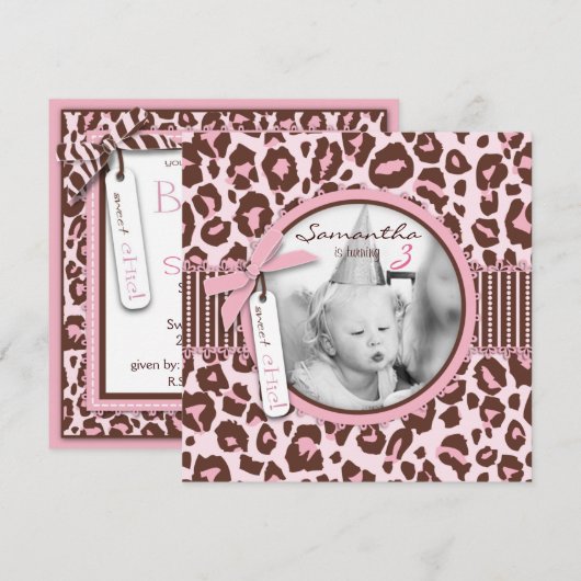Invitation Modèle photo d'impression Cheetah (Devant / Derrière)