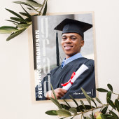 Invitation Modèle photo diplômé Typographie moderne Gras