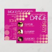 Invitation Modèle photo du DJ Dance Party de Pink (Devant / Derrière)
