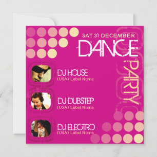 Invitation Modèle photo du DJ Dance Party de Pink 