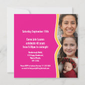 Invitation Modèle photo du drapeau lumineux fête de 40e anniv (Dos)