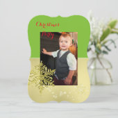 Invitation Modèle photo Gold Snowflake (Debout devant)